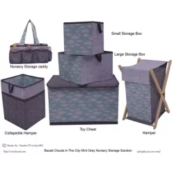 Bacati - Clouds In The City Mint//Gray Storage Box Large -Cozy Living Deals Store GUEST ca7e52f8 943c 4af1 b7dd db8b6d387a3f