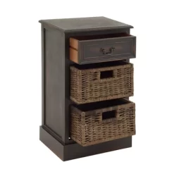 Farmhouse Wooden Side Chest With Basket Drawers Maroon - Olivia & May -Cozy Living Deals Store GUEST caedceac 6fb4 4960 b7b1 f9a8d582a543