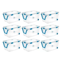 Sterilite 120qrt. Multipurpose Clear Plastic Storage Container Box With Latching Lids And 2 Rear Wheels -Cozy Living Deals Store GUEST cb33a041 f29d 4092 9dbd 00a0fa6152a7