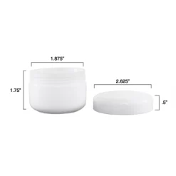 Fleming Supply Plastic Jar Storage Containers With Lids – 4-Oz, White, Set Of 24