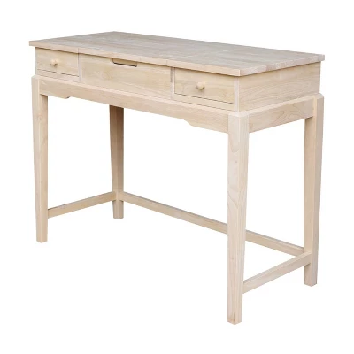 Alexandria Vanity Table With Vanity Bench Unfinished - International Concepts 1 Alexandria Vanity Table With Vanity Bench Unfinished - International Concepts