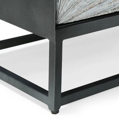 Conley Handcrafted Modern Industrial 2 Door Cabinet Gray/Black - Christopher Knight Home 8 Conley Handcrafted Modern Industrial 2 Door Cabinet Gray/Black - Christopher Knight Home - Image 8