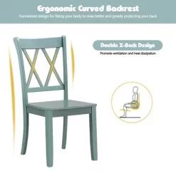 Costway Set Of 2 Wood Dining Chair Cross Back Dining Room Side Chair Mint Green Home Kitchen -Cozy Living Deals Store GUEST cde0a5fb 166e 4c5a 98cd 194119747ba7