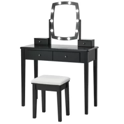 Costway Vanity Table Set With Lighted Mirror Adjustable 10 Bulbs Dresser 4 Drawer -Cozy Living Deals Store GUEST cdfc0529 97c8 475c 9094 68091b4bf4f2