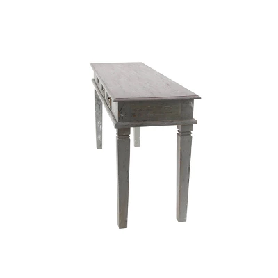 Rustic Mahogany Console Table Gray - Olivia & May 8 Rustic Mahogany Console Table Gray - Olivia & May - Image 8