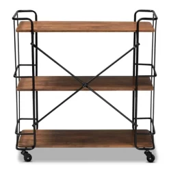 Neal Metal And Wood Kitchen Serving Cart Walnut/Black - Baxton Studio 10 Neal Metal And Wood Kitchen Serving Cart Walnut/Black - Baxton Studio -Cozy Living Deals Store GUEST ce0b3a95 c19d 4388 a39f 380776512eec