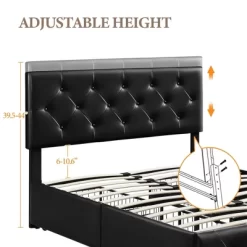 Yaheetech Upholstered Faux Leather Bed Frame With Adjustable Headboard 12 Yaheetech Upholstered Faux Leather Bed Frame With Adjustable Headboard -Cozy Living Deals Store GUEST ce0e3ee9 34b4 4ad5 9d89 bb4361713e85