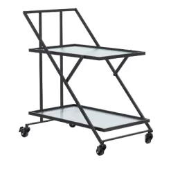 Industrial Metal Bar Cart Black - Olivia & May