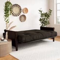 Full Chester Wood Arm Futon Frame With 8" Microfiber Mattress - Room & Joy -Cozy Living Deals Store GUEST ce3ba850 c443 40c2 a7cb 6d64d1444b19