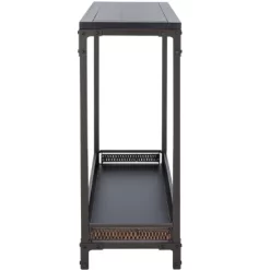 Dinesh Console With Storage Shelf - Black/Dark Walnut - Safavieh -Cozy Living Deals Store GUEST ce3fd006 c16d 460a 979e d23bb1b8e7de