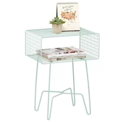 MDesign Modern Farmhouse Home Decor End Table, Wire Grid Storage Shelf -Cozy Living Deals Store GUEST ce518f8b a5a5 4716 bff2 d6a496e98f4c