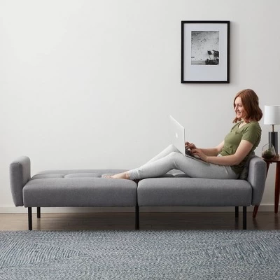 Comfort Collection Futon Sofa Bed With Box Tufting - Lucid 1 Comfort Collection Futon Sofa Bed With Box Tufting - Lucid