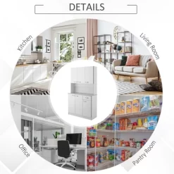 HOMCOM 71" Freestanding Buffet With Hutch, Kitchen Pantry, Cupboard With 6 Doors, 3 Adjustable Shelves, And 1 Drawer 14 HOMCOM 71" Freestanding Buffet With Hutch, Kitchen Pantry, Cupboard With 6 Doors, 3 Adjustable Shelves, And 1 Drawer -Cozy Living Deals Store GUEST cf33fae5 ec67 4bab ab20 d54a1ccdac72