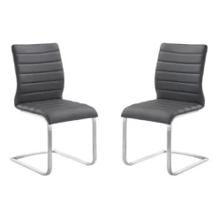 Set Of 2 Fusion Contemporary Side Dining Chair Gray And Stainless Steel - Armen Living -Cozy Living Deals Store GUEST cf611908 c838 4609 b013 07b1d4750522