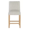 Kendra Slipcover Counter Height Barstool Oxford Stripe Taupe - Skyline Furniture