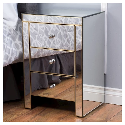 Lenorr Mirrored End Table - Gold - Christopher Knight Home 2 Lenorr Mirrored End Table - Gold - Christopher Knight Home - Image 2