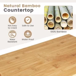 Tangkula 3-Tier Kitchen Island Cart Rolling Service Trolley W/ Bamboo Top Shelves -Cozy Living Deals Store GUEST cfc9a2c3 433e 42c2 a795 f3a633bb1c80