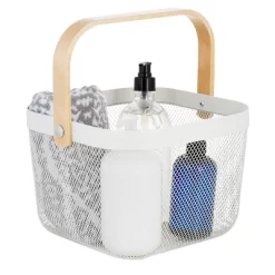 Simplify Mesh Tote With Bamboo Handle White -Cozy Living Deals Store GUEST cfe1cd43 d177 4fb7 b4c8 e37858b8bed4