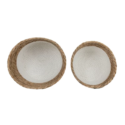 Set Of 2 Baskets White Seagrass & Rope By Foreside Home & Garden 5 Set Of 2 Baskets White Seagrass & Rope By Foreside Home & Garden - Image 5