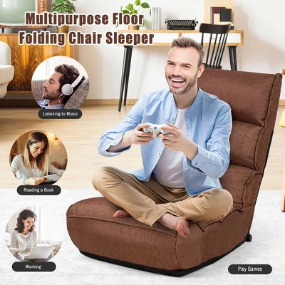 Costway 4-Position Adjustable Floor Chair Folding Lazy Sofa Cushioned Couch Lounger New 4 Costway 4-Position Adjustable Floor Chair Folding Lazy Sofa Cushioned Couch Lounger New - Image 4