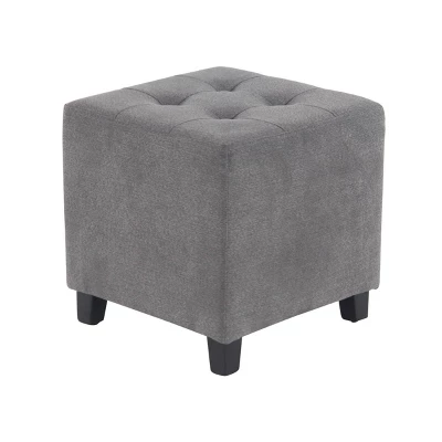 Contemporary Square Pouf Gray - Olivia & May 2 Contemporary Square Pouf Gray - Olivia & May - Image 2