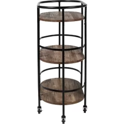 Honey-Can-Do 3 Tier Oval Bar Cart Walnut -Cozy Living Deals Store GUEST d0d841ed 0a7d 4c30 b3a7 e507ae002f85