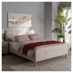 Full Samson Mid Century Fabric Upholstered Platform Bed Light Beige - Baxton Studio 7 Full Samson Mid Century Fabric Upholstered Platform Bed Light Beige - Baxton Studio -Cozy Living Deals Store GUEST d13f0848 7b2d 45cf a9a1 9632fdf7095c