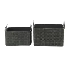 Set Of 2 Leather Storage Baskets Brown - Olivia & May -Cozy Living Deals Store GUEST d1a05250 9961 4eb3 a4cc 4c1fd363094e