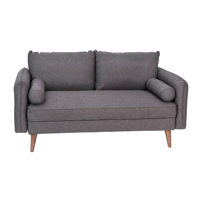 Emma And Oliver Upholstered Mid-Century Modern Pocket Spring Loveseat With Wooden Legs And Removable Back Cushions 12 Emma And Oliver Upholstered Mid-Century Modern Pocket Spring Loveseat With Wooden Legs And Removable Back Cushions - Image 12