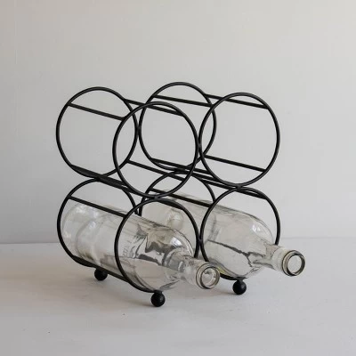 Black Metal Wine Bottle Holder - Foreside Home & Garden 7 Black Metal Wine Bottle Holder - Foreside Home & Garden - Image 7