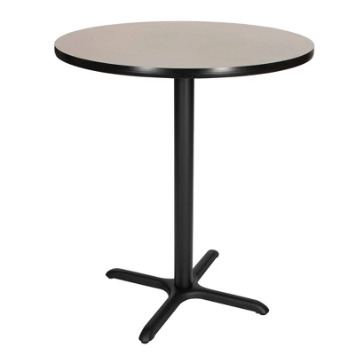 36" Round Composite Core Bar Height Dining Table Laminated Gray With Black Steel Base - Hampden Furnishings 1 36" Round Composite Core Bar Height Dining Table Laminated Gray With Black Steel Base - Hampden Furnishings
