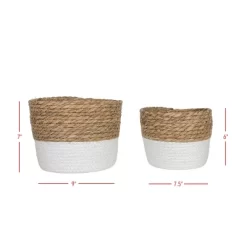 Set Of 2 Baskets White Seagrass & Rope By Foreside Home & Garden 11 Set Of 2 Baskets White Seagrass & Rope By Foreside Home & Garden -Cozy Living Deals Store GUEST d24d8064 f097 45d7 8144 84f00b8c3fd0