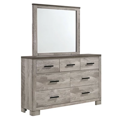 Adam 6 Drawer Dresser With Mirror Gray - Picket House Furnishings 1 Adam 6 Drawer Dresser With Mirror Gray - Picket House Furnishings