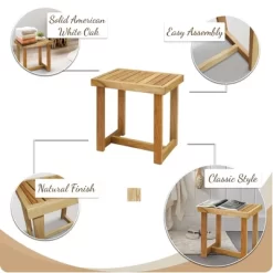 18"H Solid White Oak Mini Bench - Flora Home -Cozy Living Deals Store GUEST d2d200ff 5ee0 4500 9a5e ca950e562fb4