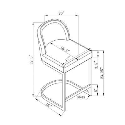 Airlie Counter Height Barstool - Chic Home Design 1 Airlie Counter Height Barstool - Chic Home Design
