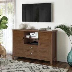 Tall Portland TV Stand For TVs Up To 60" Medium Saddle Brown - WyndenHall