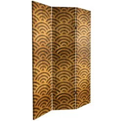 6" Double Sided Japanese Wood Pattern Canvas Room Divider Brown - Oriental Furniture -Cozy Living Deals Store GUEST d3152a38 0692 44fb 92ce 7909073a0f34