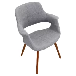 Vintage Flair Mid Century Modern Walnut Wood Legged Dining Chair Polyester/Light Gray - LumiSource -Cozy Living Deals Store GUEST d3c1df9c 23df 42a3 bdf0 fda2bf850421