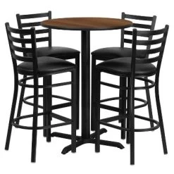 Flash Furniture 30'' Round Laminate Table Set With X-Base And 4 Ladder Back Metal Barstools -Cozy Living Deals Store GUEST d3e3298f e25e 4382 bae4 0b1dc43dcc93