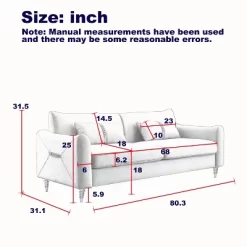 80.3" Modern Velvet Tufted Sofa With 2 Pillows And Gold Legs - ModernLuxe 13 80.3" Modern Velvet Tufted Sofa With 2 Pillows And Gold Legs - ModernLuxe -Cozy Living Deals Store GUEST d4655af4 4304 46e0 8feb 07c20be9120c