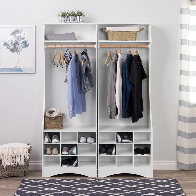 Narrow Wardrobe With Shoe Storage White - Prepac 4 Narrow Wardrobe With Shoe Storage White - Prepac - Image 4