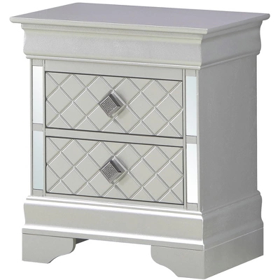 Passion Furniture Verona 2-Drawer Nightstand (24 In. H X 16 In. W X 21 In. D) 1 Passion Furniture Verona 2-Drawer Nightstand (24 In. H X 16 In. W X 21 In. D)
