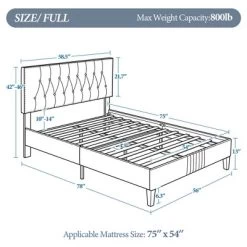 Yaheetech Upholstered Bed Frame With Button-Tufted Headboard 13 Yaheetech Upholstered Bed Frame With Button-Tufted Headboard -Cozy Living Deals Store GUEST d530c7d0 5639 4fe2 bd22 59fd3179c2f1