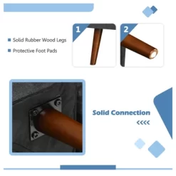 Costway Convertible Futon Sofa Bed Adjustable Couch Sleeper W/ Wood Legs NavyGreyYellow -Cozy Living Deals Store GUEST d5bceb4c 52ae 4eb7 aa2d 38c024b12232