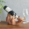 True Drunken Deer Polyresin Wine Bottle Holder Set Of 1, Brown, Holds 1 Standard Wine Bottle