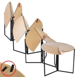 Valxina Round Folding Dining Table Natural/Black - Aiden Lane -Cozy Living Deals Store GUEST d5e14cf3 c41d 4da1 b1fe 9b69291b243b