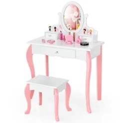 Costway Kids Vanity Princess Makeup Dressing Table Stool Set W/ Mirror Drawer 19 Costway Kids Vanity Princess Makeup Dressing Table Stool Set W/ Mirror Drawer -Cozy Living Deals Store GUEST d6093c0a f85b 42e3 82bd 363122dac0da