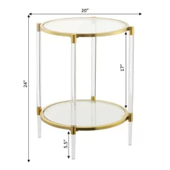 Royal Crest 2 Tier Acrylic Glass End Table Clear/Gold - Breighton Home -Cozy Living Deals Store GUEST d6330ee4 388e 4081 b024 a4a0a291e434