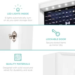 Best Choice Products 6-Tier Standing Mirror Lockable Storage Organizer Cabinet Armoire W/ LED Lights -Cozy Living Deals Store GUEST d6439492 b0d9 465d 9d99 83997e77f5c5