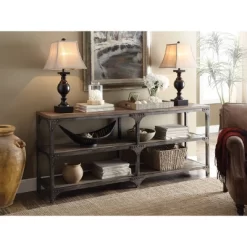 Console Table Weathered Oak - Acme Furniture -Cozy Living Deals Store GUEST d67fdc17 54f6 4ebe 8025 099aefe2b367